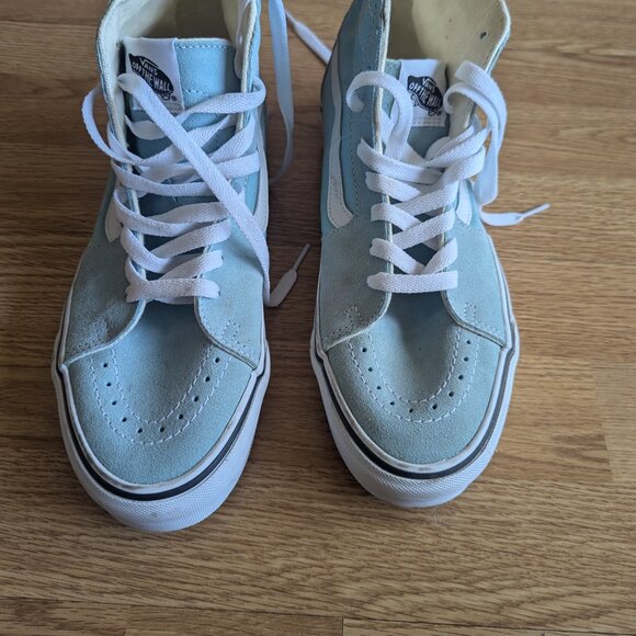 Vans SK8 sz 8.5M 10.0W turquoise suede and canvas high top sneakers - Picture 2 of 4